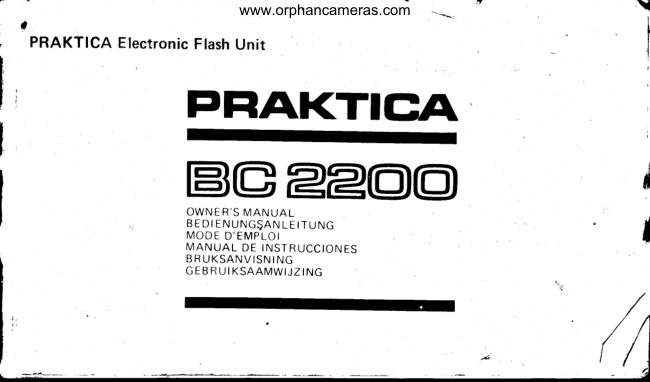 Praktica BC 2200 flash manual cover