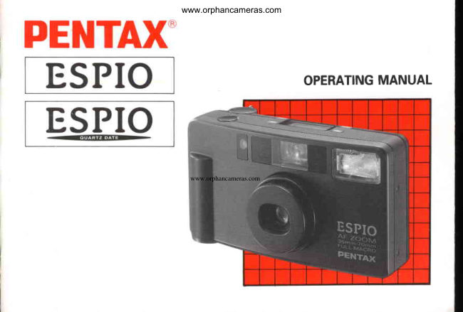 Pentax ESPIO / ESPIO date manual cover