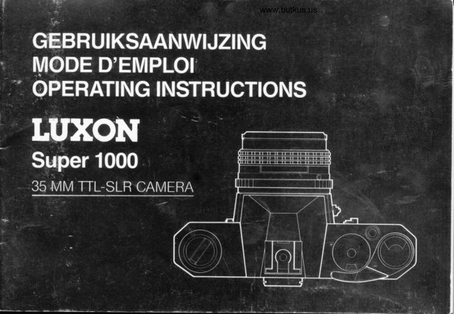 LUXON Super 1000 Pentax K1000 clone Gebruiksaanwijzing manual cover