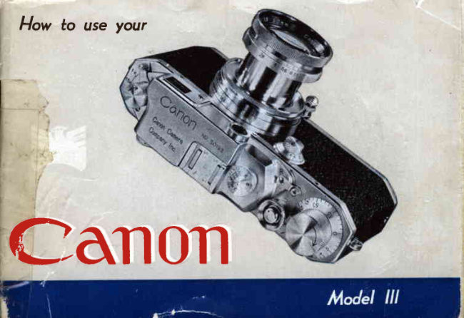 Canon Model III manual cover