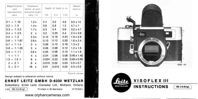Leica VISOFLEX III manual cover