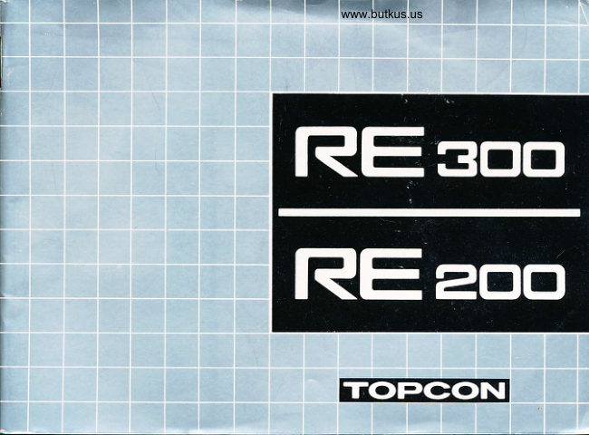 Topcon RE300 RE200 manual cover