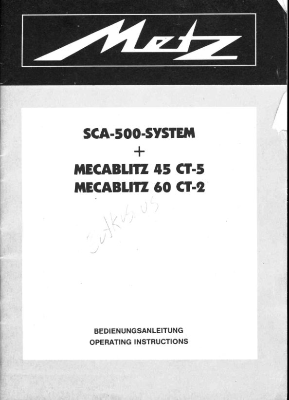 Metz Sca 500 45CT 5 60CT 2 manual cover
