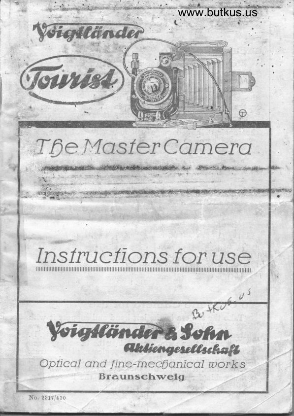 Voigtlander Tourist manual cover