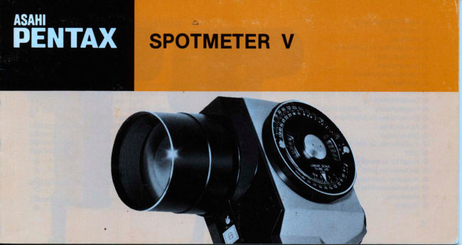 Asahi Pentax Spotmeter V manual cover