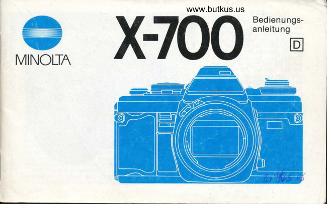 Minolta X-700 manual cover