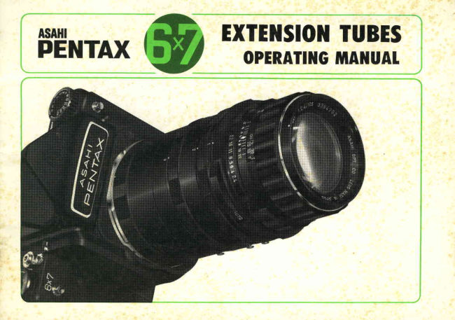 Pentax 6x7 extension tube manual cover