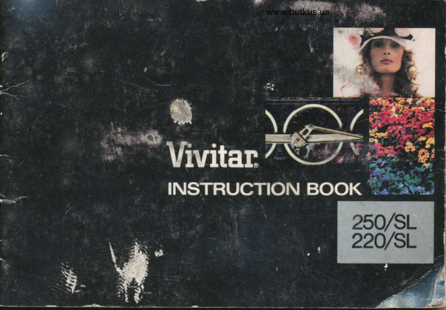 Vivitar 250/SL 220/SL manual cover