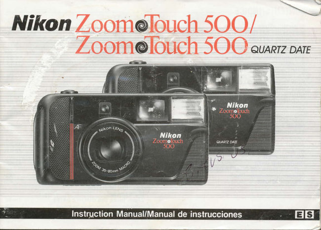 Nikon ZOOM TOUCH 500 ZOOM TOUCH 500 manual cover
