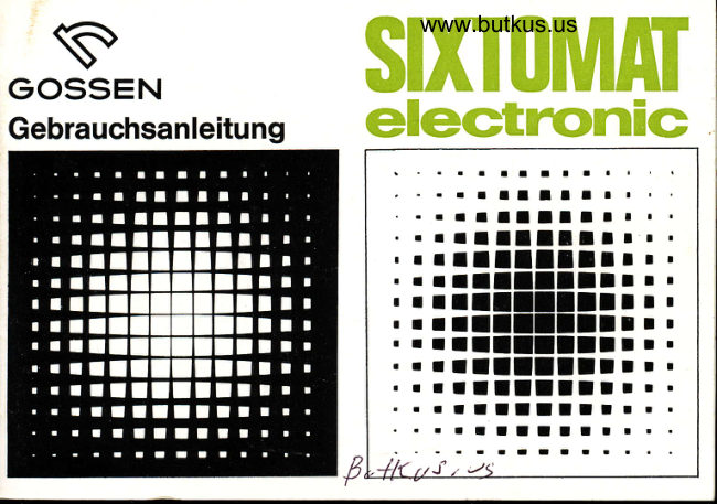 Gossen Sixtomat Electronic Gebrauchsanleitung manual cover