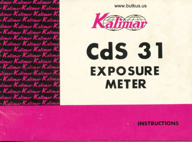 Kalimar CdS 31 Exposure Meter manual cover