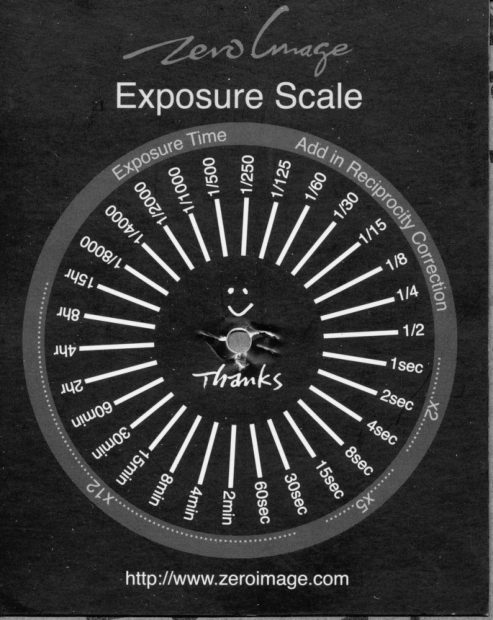 Zero2000 exposure meter manual cover