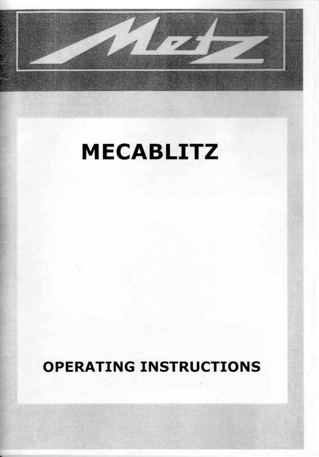 Metz Mecablitz 45 CT 5 manual cover