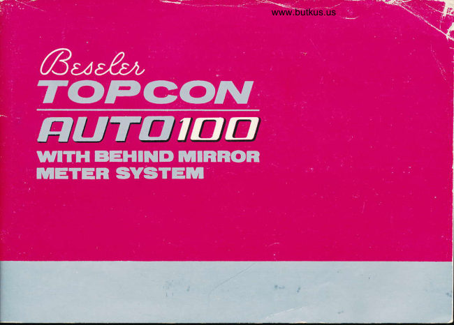 Beseler Topcon Auto 100 - direct manual cover