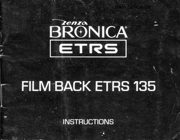 Bronica ETRS Film Back ETRS 135 manual cover