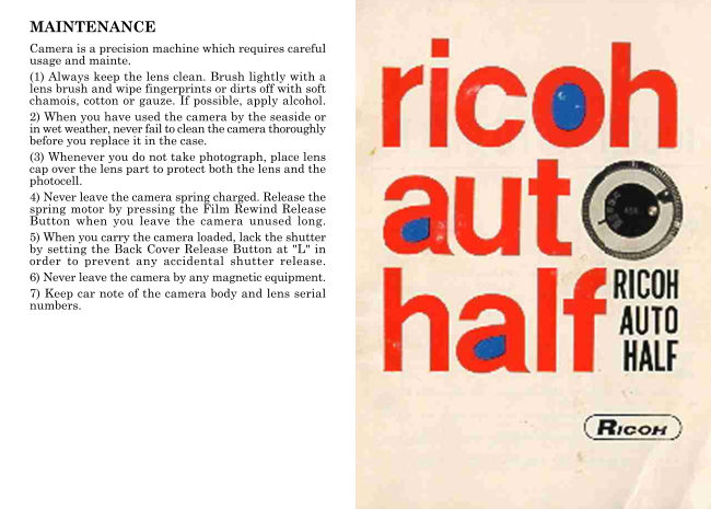 Ricoh Half manual cover
