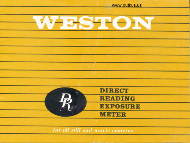 WESTON DIRECT READING EXPOSURE METER manual cover