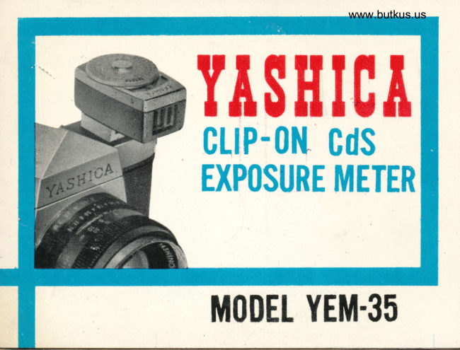 Yashica clip-on CDs meter manual cover
