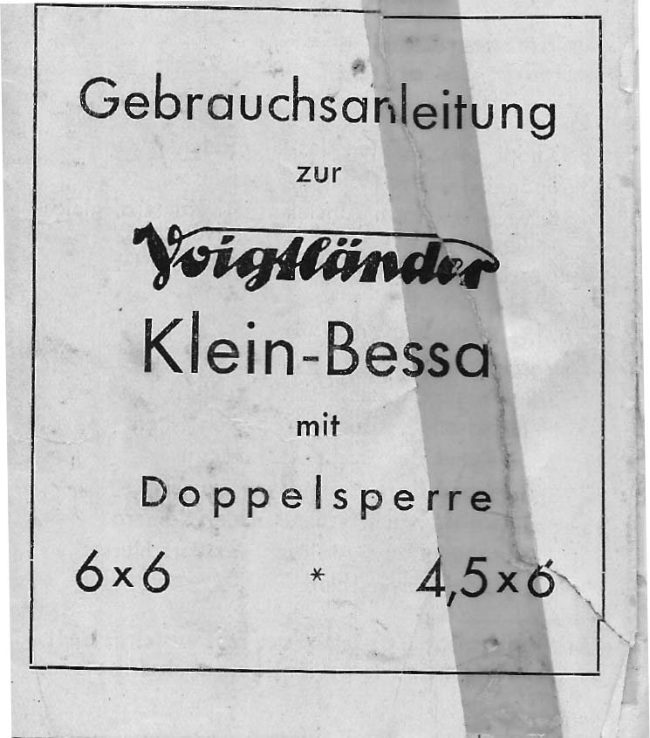 another Voigtlander Klein-Bessa - Gebrauchsanleitung manual cover