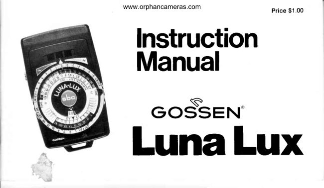 Gossen Luna Lux manual cover