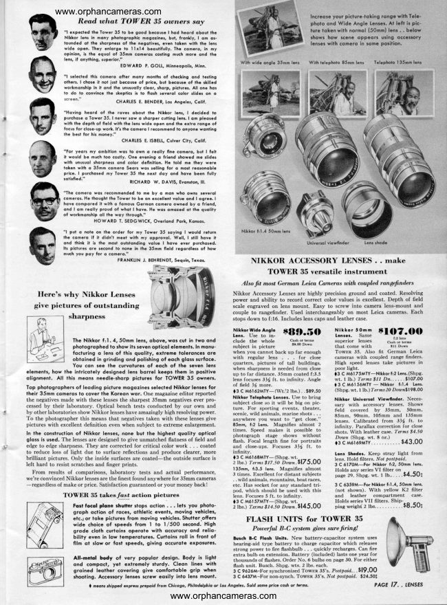 Sears Tower lens manual cover