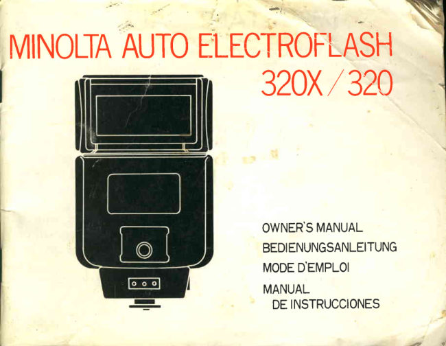 Minolta electronic flash manual cover