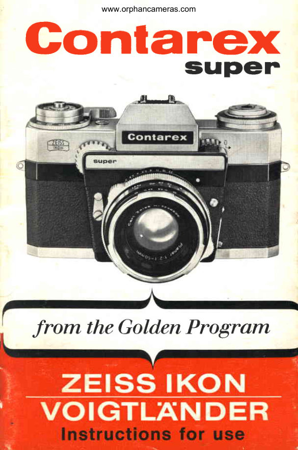 Zeiss Ikon Contarex Super manual cover