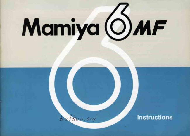 Mamiya 6 MF manual cover