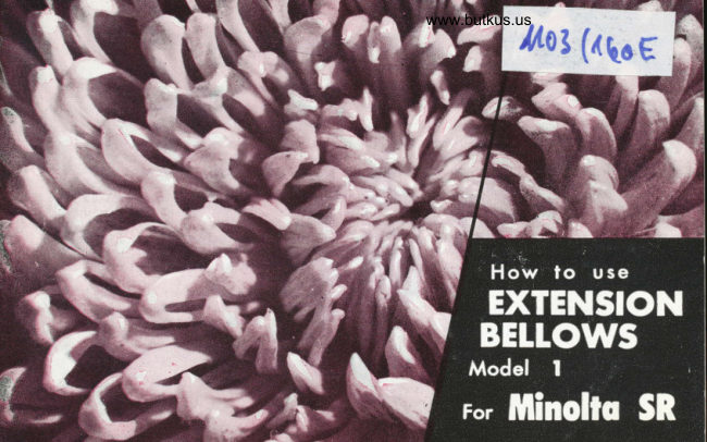 Minolta SR Ext. Bellows Model I manual cover