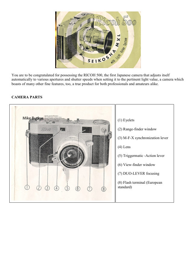Ricoh 500 MXL manual cover