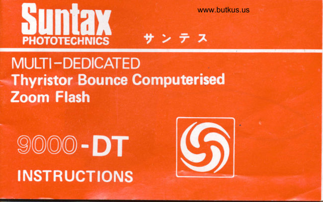 Suntax 9000-DT manual cover