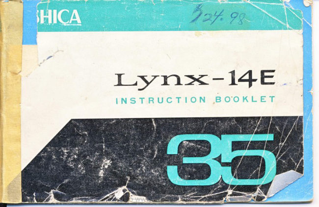 Yashica Lynx-14E manual cover