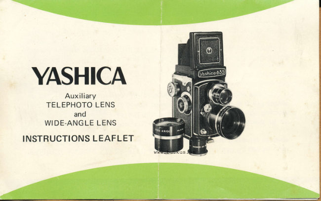 Yashica Auxiliary TLR lenses manual cover