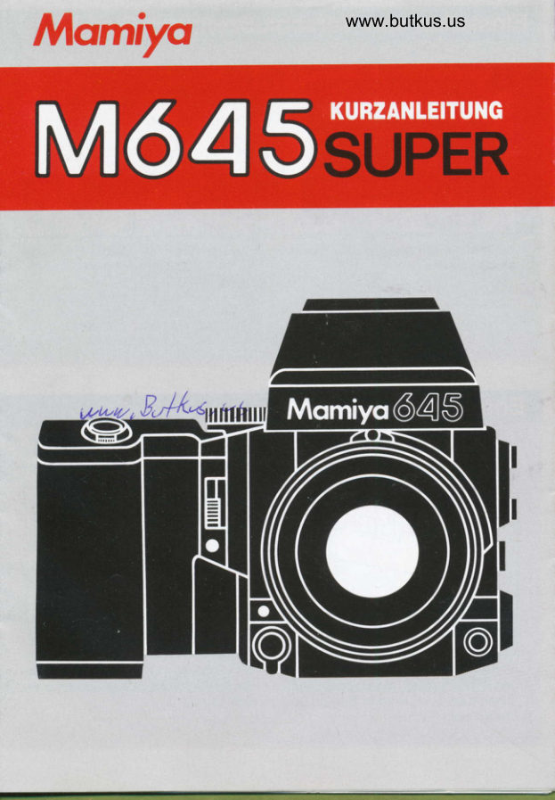 Kurzübersicht Mamiya M645 Super System manual cover