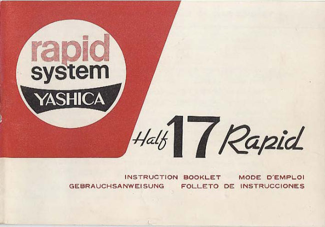Yashica 17 half rapid manual cover