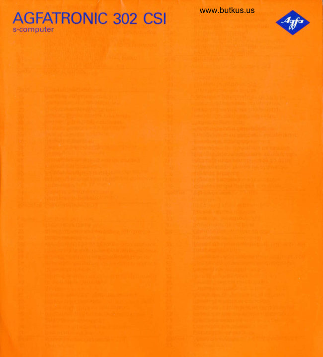 Agfa Agfatronic 302CSI manual cover
