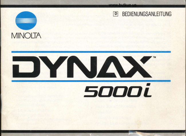 Minolta Dynax 5000i manual cover