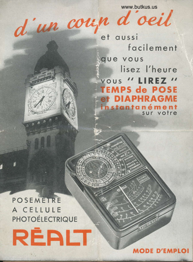 Posemetre REALT posemetre a cellule photoelectrique manual cover