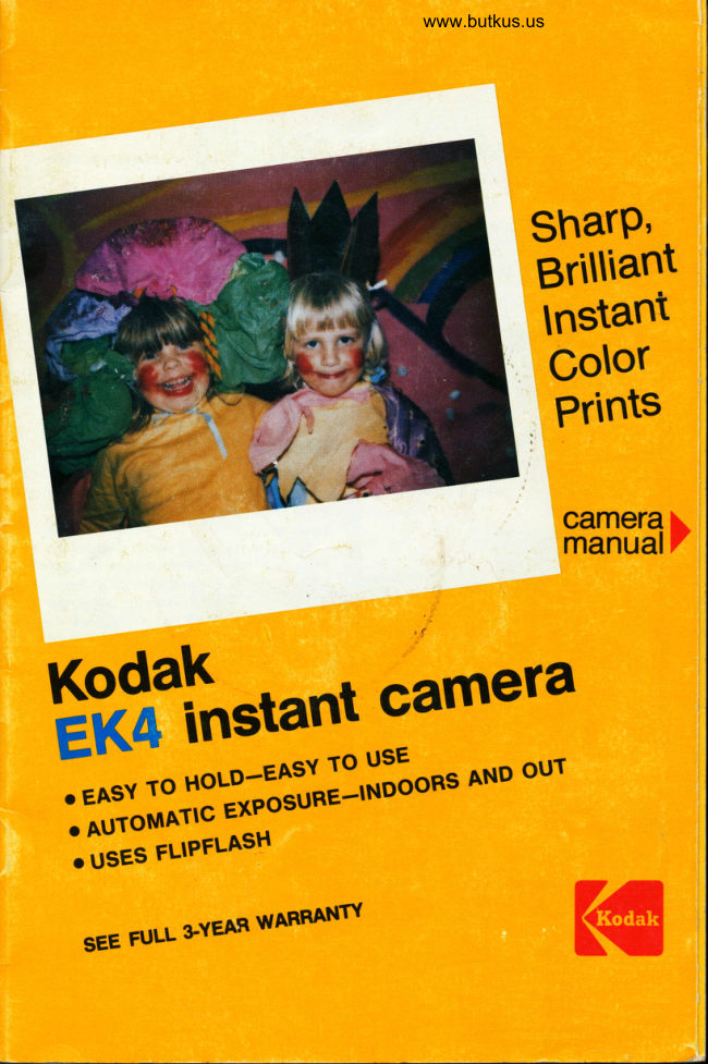 Kodak EK4 Instant Camera manual cover