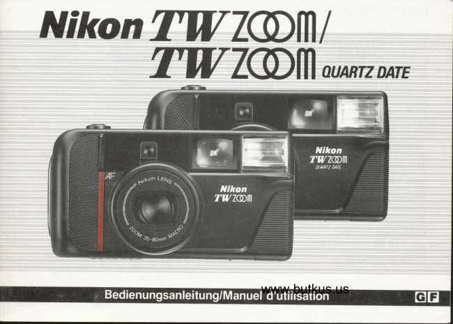Nikon TW Zoom / Date / d'utilisation manual cover