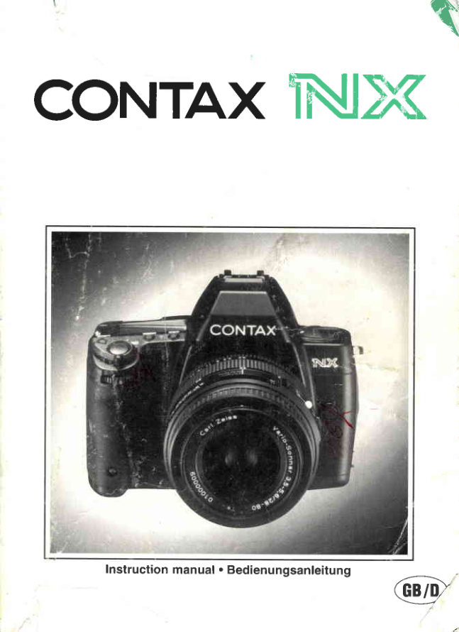 Contax NX manual cover