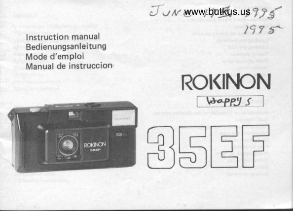 ROKINON 35EF manual cover