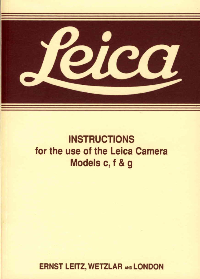 Leica Model C — part 1 manual cover