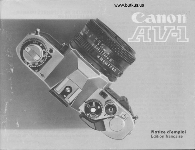 Canon AV-1 manual cover