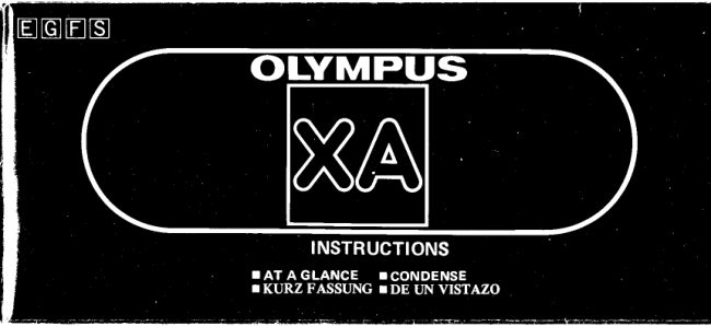 Olympus Xa manual cover