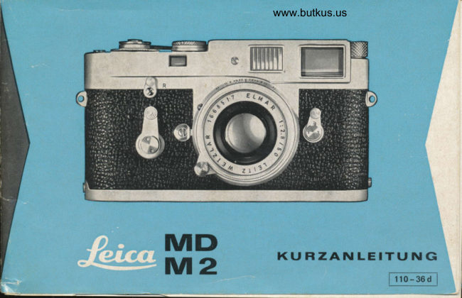 Leica MD / M2 manual cover