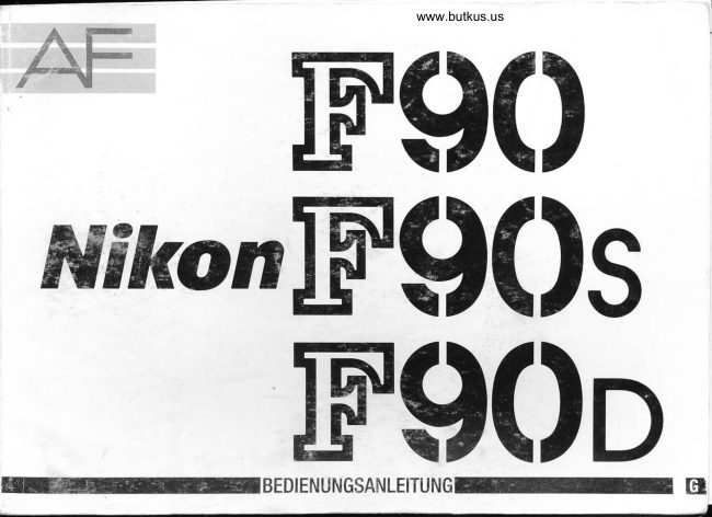 Nikon F90 / F90s manual cover