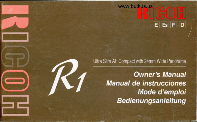 Ricoh R1 manual cover