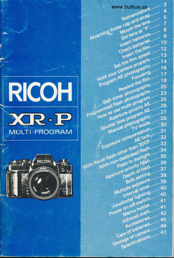 Ricoh XR-P - direct manual cover