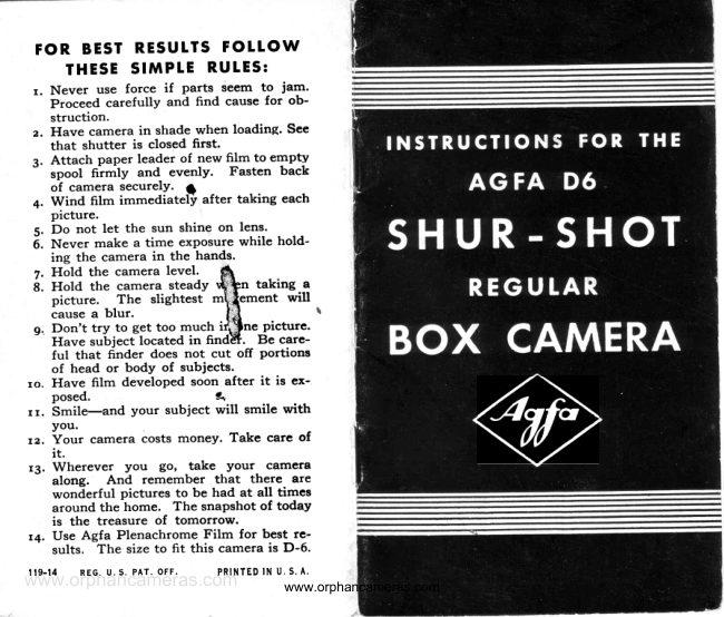 Agfa D6 SURE SHOT manual cover